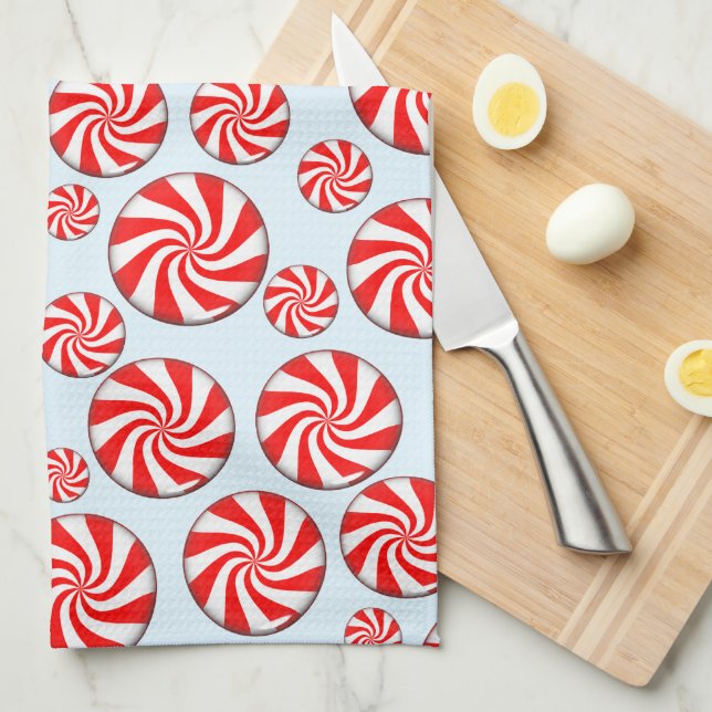 Linge De Cuisine Bonbons de menthe à poivre Noël (Quart Plié)