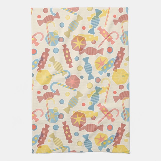 Linge De Cuisine Bonbons et motif de sucrerie (Vertical)