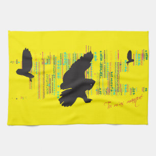 Linge De Cuisine Bonjour a dit le hibou de grand gris