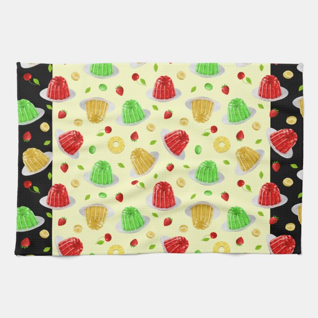 Linge De Cuisine Bonjour Jello Dishtowel - sur Jellow (Horizontal)