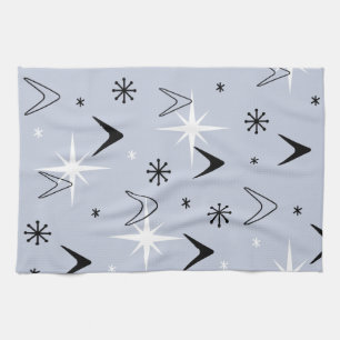 Linge De Cuisine Boomerangs modernes du milieu du siècle Bleu argen