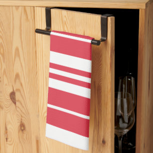 Linge De Cuisine Bord de mer blanc rouge