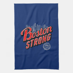 Linge De Cuisine Boston Strong dans un décor rouge et bleu