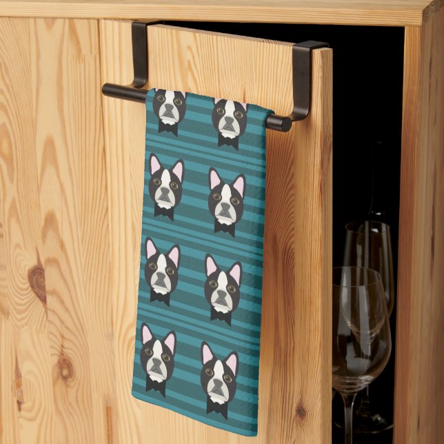 Linge De Cuisine Boston Terrier (Pliage en tiers)