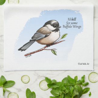 Linge De Cuisine BOUFFÉE DE CHICKADEE AILES de Jeff Willis Art