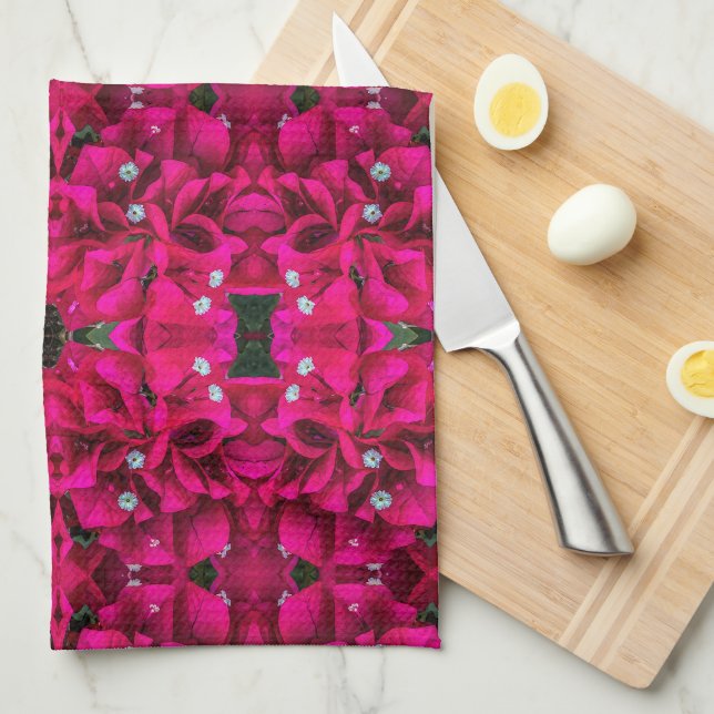 Linge De Cuisine Bougainvillea Deep Pink Kitchen Towels (Quart Plié)