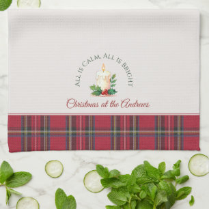 Linge De Cuisine Bougie Festive personnalisée Nom personnalisé Noël