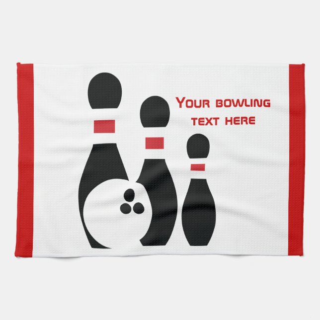 Linge De Cuisine Boule de bowling et broches personnalisées (Horizontal)