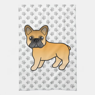 Linge De Cuisine Bouledogue Français Fauve Dessin Animé Mignon