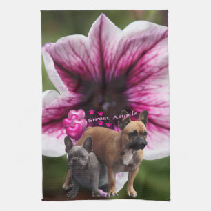 Linge De Cuisine Bouledogue français Fleurs Bouledogue français