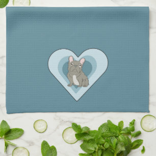 Linge De Cuisine Bouledogue Français Gris