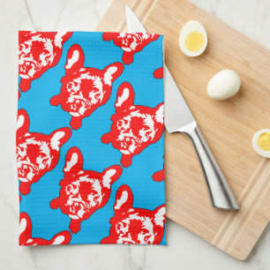 Linge De Cuisine Bouledogue français mignon rouge blanc