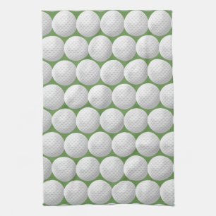 Linge De Cuisine boules de golf blanches sur le vert