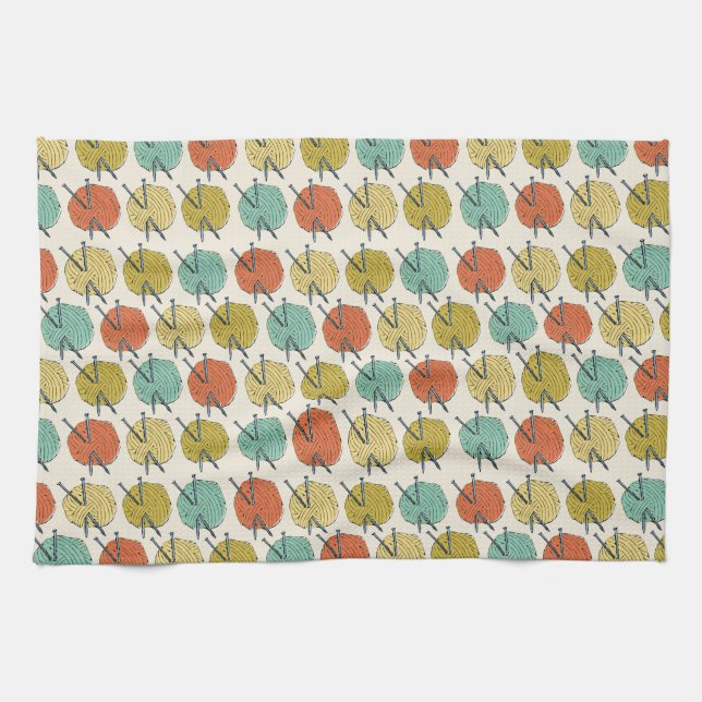 Linge De Cuisine Boules de motif de laine (Horizontal)