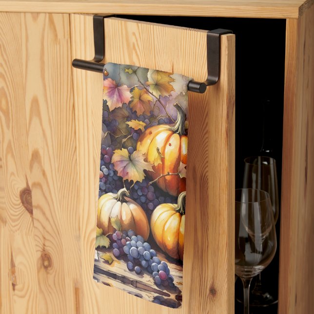 Linge De Cuisine Bounty d'automne, citrouille, Miel de raisins (Pliage en tiers)