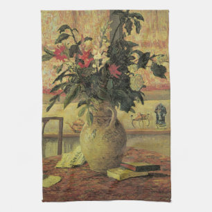 Linge De Cuisine Bouquet de fleurs à la fenêtre par Maxine Maufra