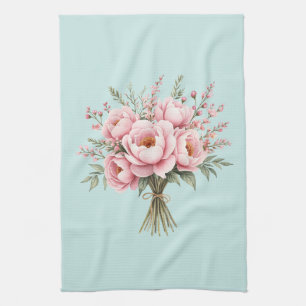 Linge De Cuisine Bouquet de fleurs de pivoine rose joli