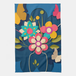 Linge De Cuisine Bouquet de fleurs modernes jolies et colorées sur