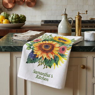 Linge De Cuisine Bouquet de Tournesols - Décoration Personnalisée d