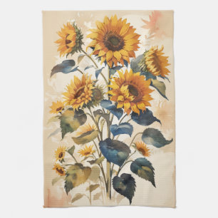 Linge De Cuisine Bouquet de tournesols jaunes