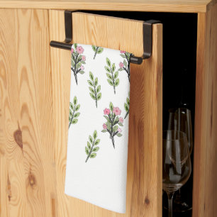 Linge De Cuisine Bouquets roses blancs
