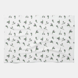 Linge De Cuisine Bourgeons de fleurs rose, motif à l'aquarelle