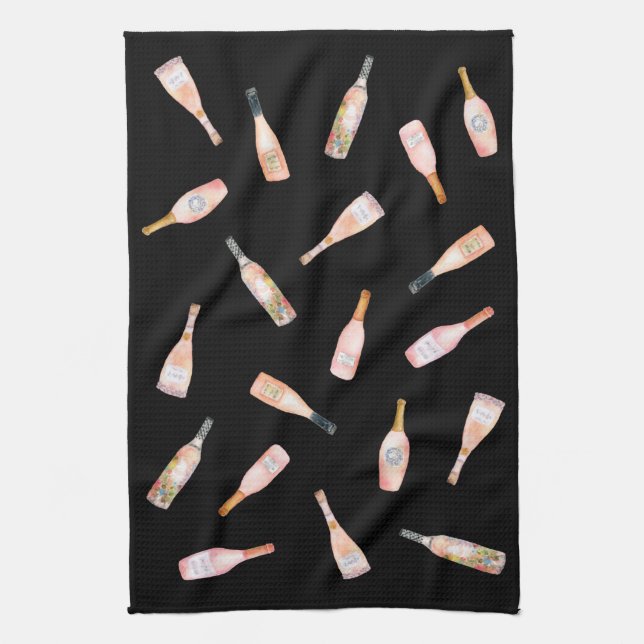 Linge De Cuisine bouteille de vin rose rosé rose bouteille d'aquare (Vertical)