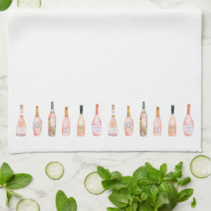 Linge De Cuisine bouteille de vin rose rosé rose bouteille d'aquare