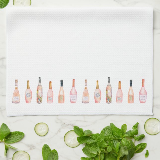 Linge De Cuisine bouteille de vin rose rosé rose bouteille d'aquare (Plié)