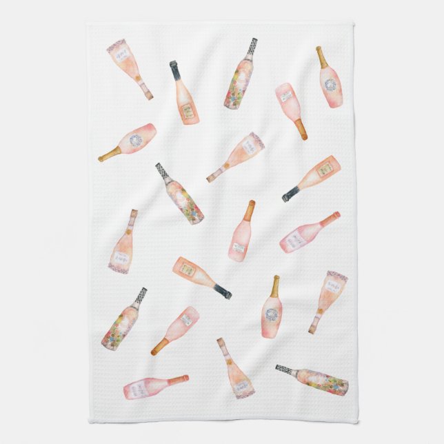 Linge De Cuisine bouteille de vin rose rosé rose bouteille d'aquare (Vertical)