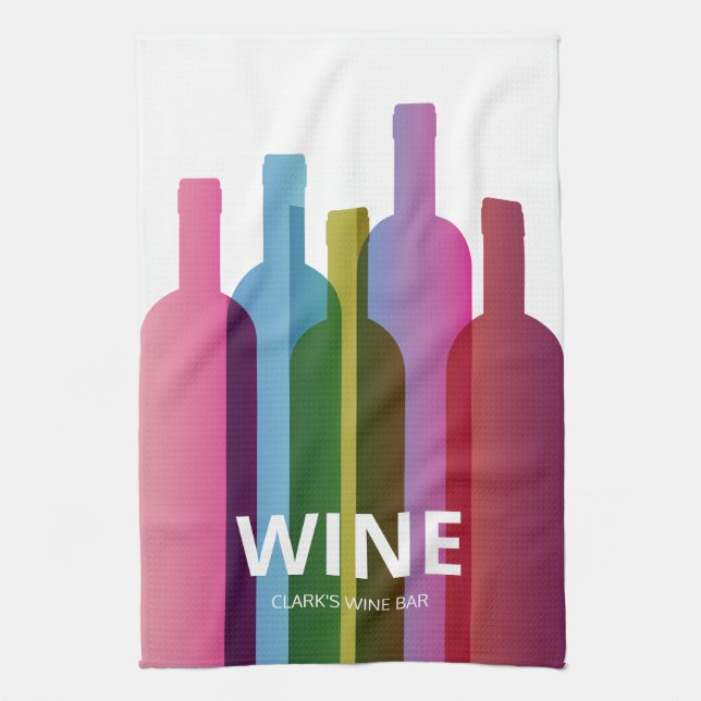 Linge De Cuisine Bouteilles à vin personnalisées Style moderne (Vertical)