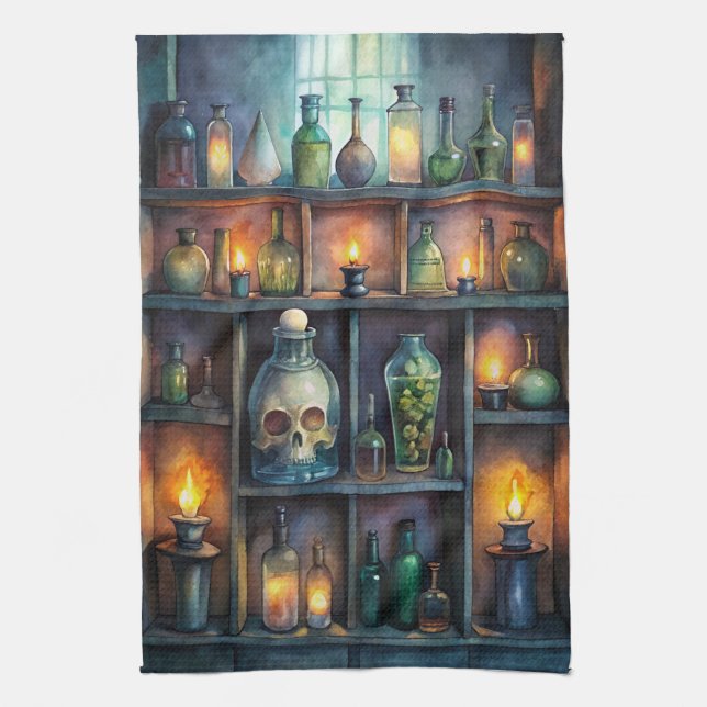 Linge De Cuisine Bouteilles de potion gothique - Imaginaire foncé (Vertical)