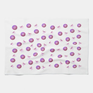 Linge De Cuisine Boutons et rubans roses et violets