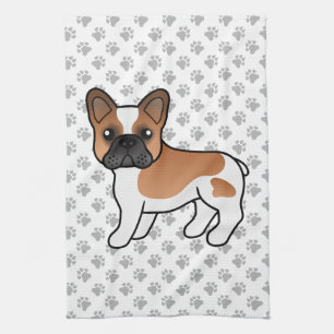 Linge De Cuisine Bouvier français rouge et blanc Chien de dessin an
