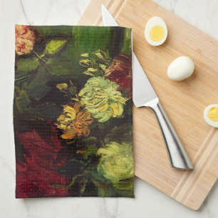 Linge De Cuisine Bowl avec Peonies et Roses par Vincent van Gogh