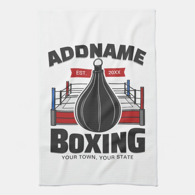 Linge De Cuisine Boxe Anneau AJOUTER NOM Boxer Gym Speed Sac (Vertical)