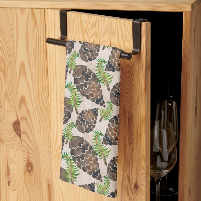 Linge De Cuisine Branches De Pins Et De Pins (Pliage en tiers)