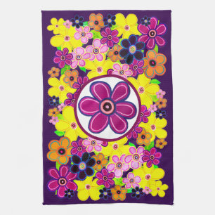 Linge De Cuisine Bright Abstrait Flower Art