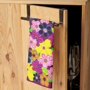 Linge De Cuisine Bright Abstrait Flower Art