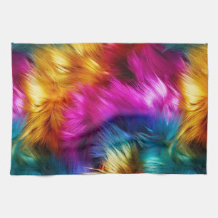 Linge De Cuisine Bright Rainbow fausse texture de fourrure monstre