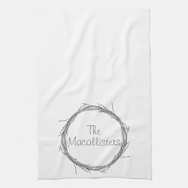 Linge De Cuisine Brindilles et vignes (Vertical)