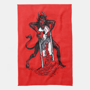 Linge De Cuisine Brise-coeur à trancher Krampus rouge