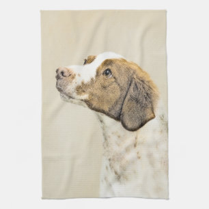 Linge De Cuisine Brittany Paining - Un joli art original de chien