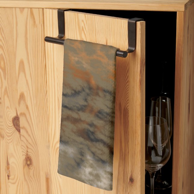 Linge De Cuisine Bronze et marbre de cuivre Abstrait (Pliage en tiers)