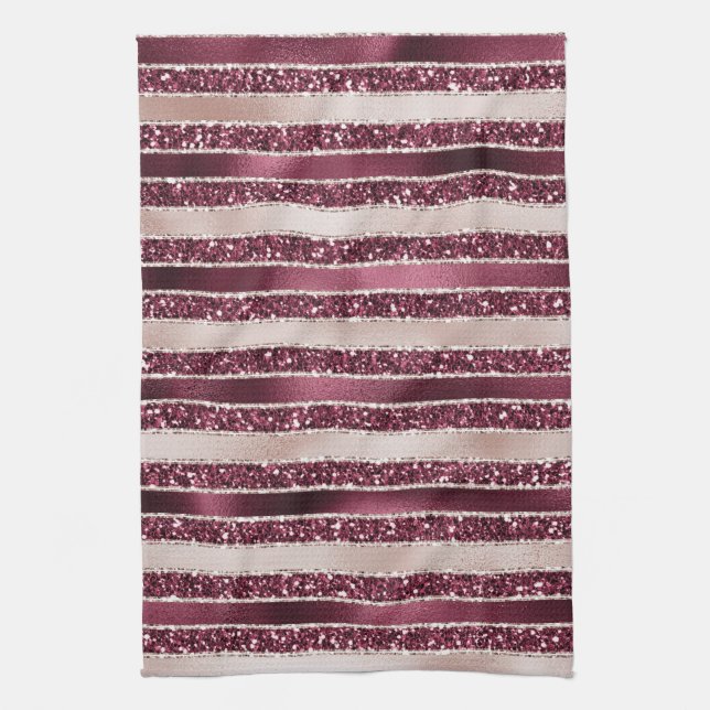 Linge De Cuisine Brousse rose Bourgogne rouge Parties scintillant r (Vertical)