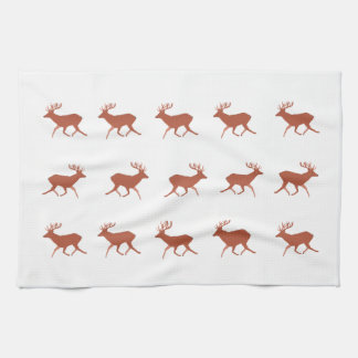 Linge De Cuisine Brown Deer Walking Festive Motif