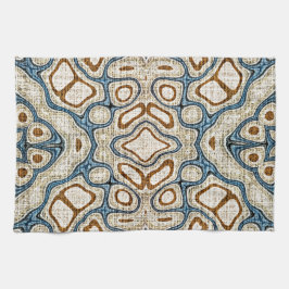 Linge De Cuisine Brown Ochre Turquoise Hip Tribe Art