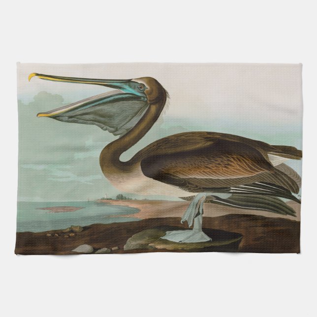 Linge De Cuisine Brown Pelican Birds of America Audubon (Horizontal)