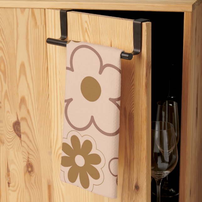 Linge De Cuisine Brown Tropical Floral Botanique Printemps été (Pliage en tiers)