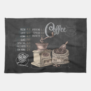 Linge De Cuisine Broyeur de café : Café en tableau noir